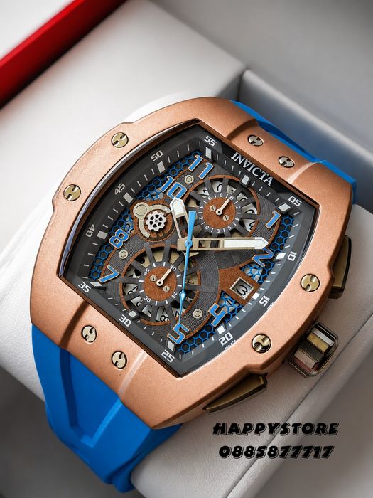 INVICTA Racing Strada Rose Gold Blue 47 mm, Инвикта нов мъжки часовник