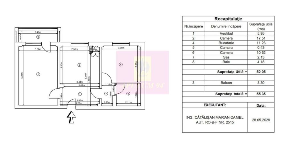 Vanzare apartament 2 camere -Vitan Olimpia