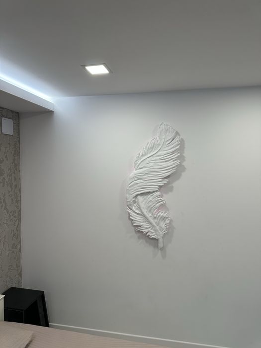 Tablou pana 3D realizat manual ( simpla sau in mai multe culori la preferintă) 1m x 40 cm (Optiune LED sistem RGB sau fara )