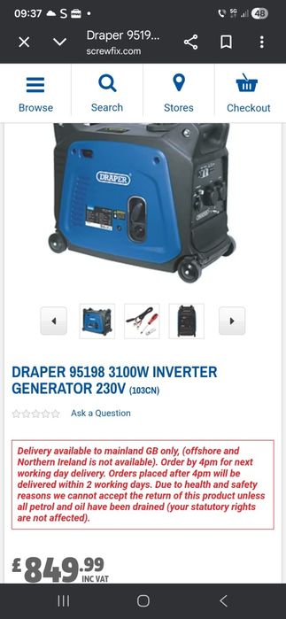 Generator electric de 3100W Draper pe benzina