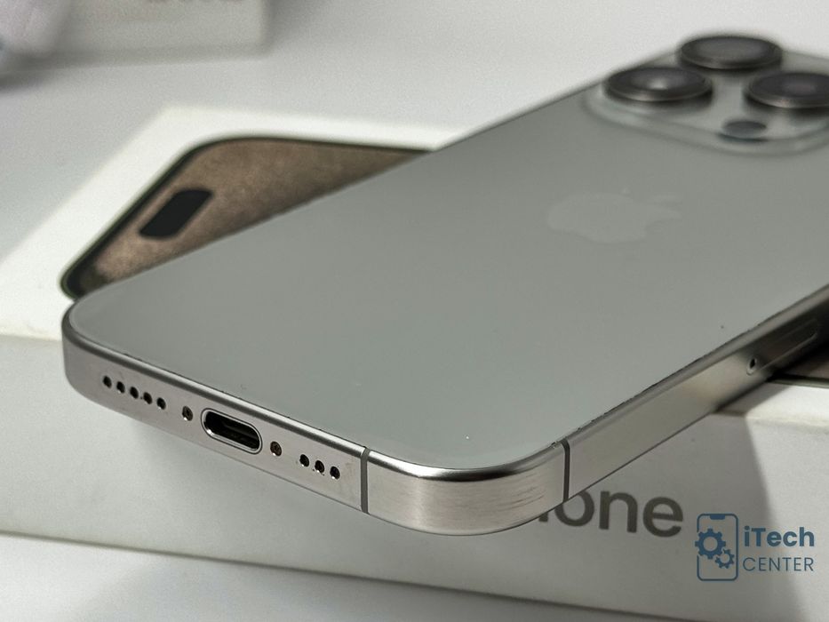 iPhone 15 Pro, 128GB, Natural Titanium, 100% батерия, ОТЛИЧЕН, 1г. ГАРАНЦИЯ!
