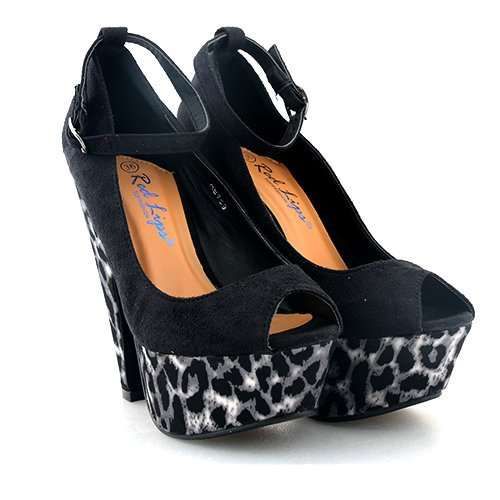 pantofi negri animal print pentru damă  nr. 40
