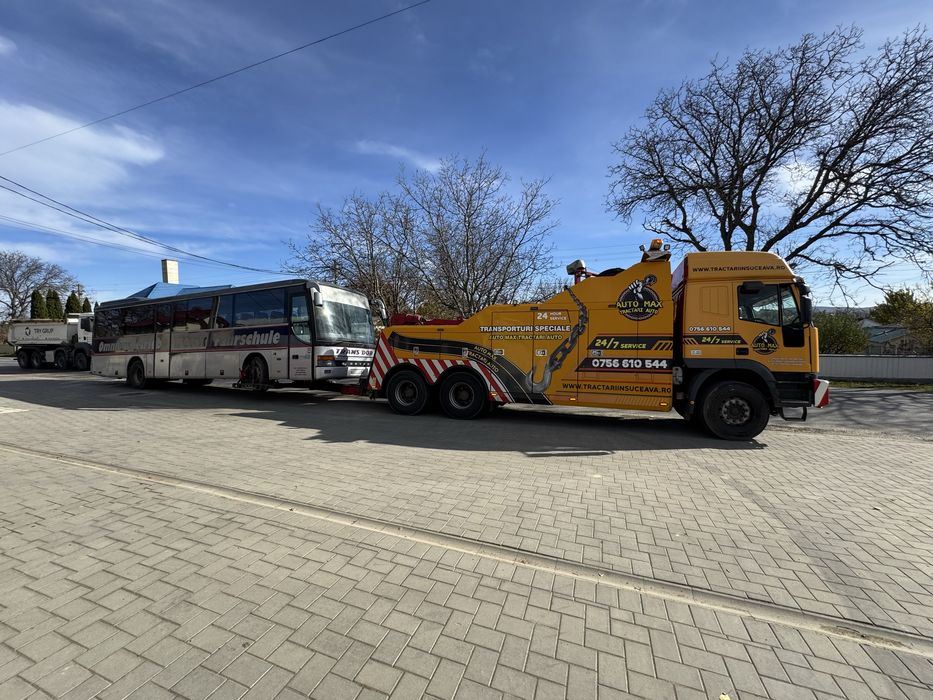 Servicii tractari camioane, autobuze, autocare