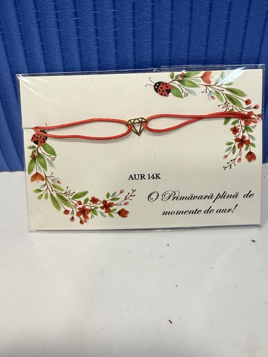 Martisoare din AUR 14 ka cu Snur ReglabilAmanetRahova295