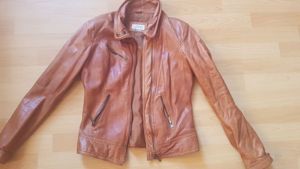 Geaca piele maro