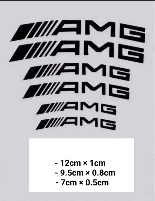 6 броя AMG лепенки – черни или бели стикери за спирачни апарати