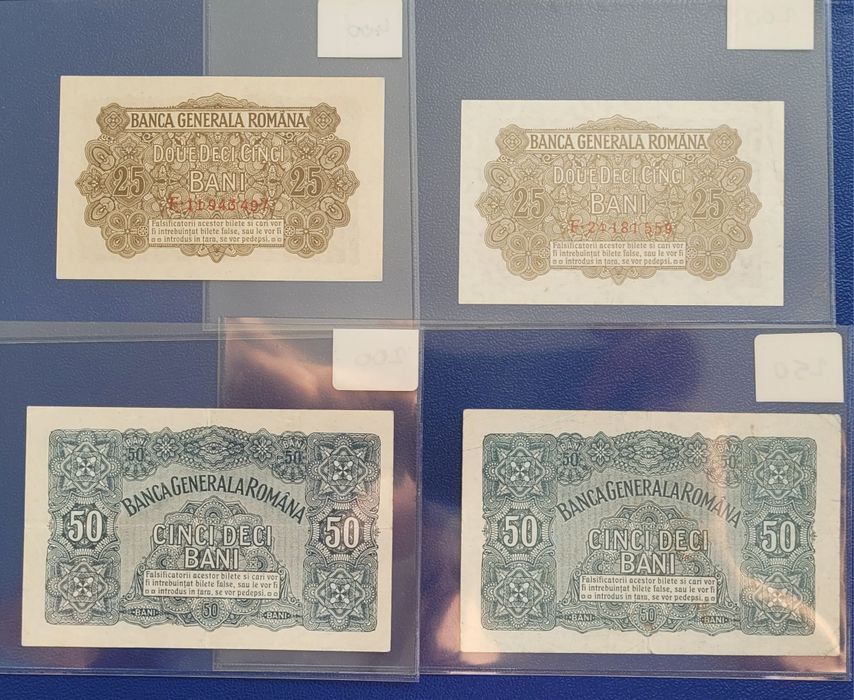 Bancnota 25/50 bani 1917 BGR  bani vechi