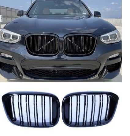 Grile Duble Centrale Negru Lucios BMW X4 G02 2018+ Grile Active