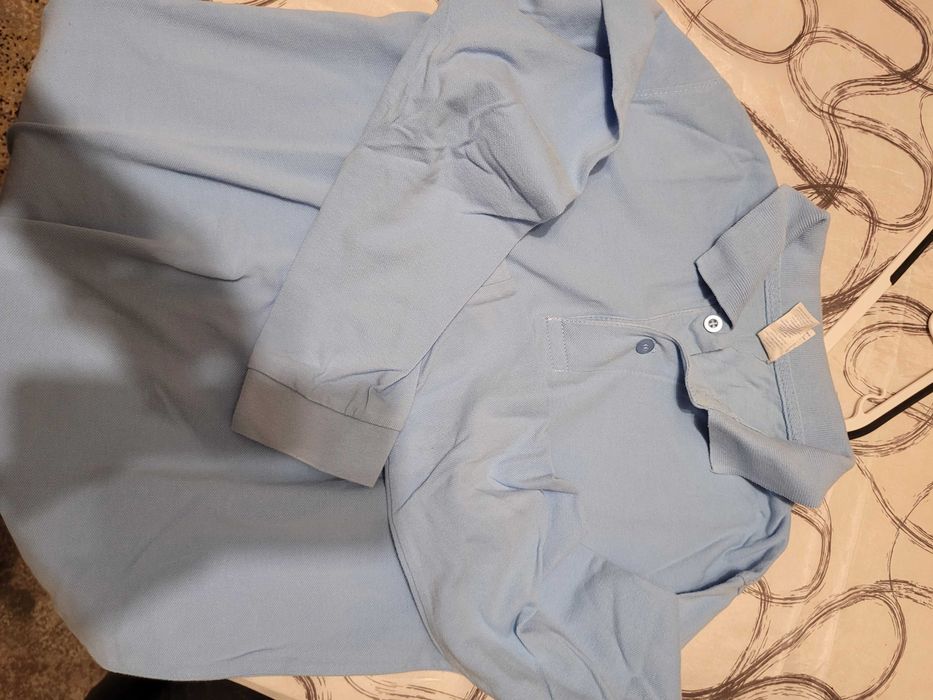 Bluza polo/copii, varsta 12-14 ani, albastru/ deschis.