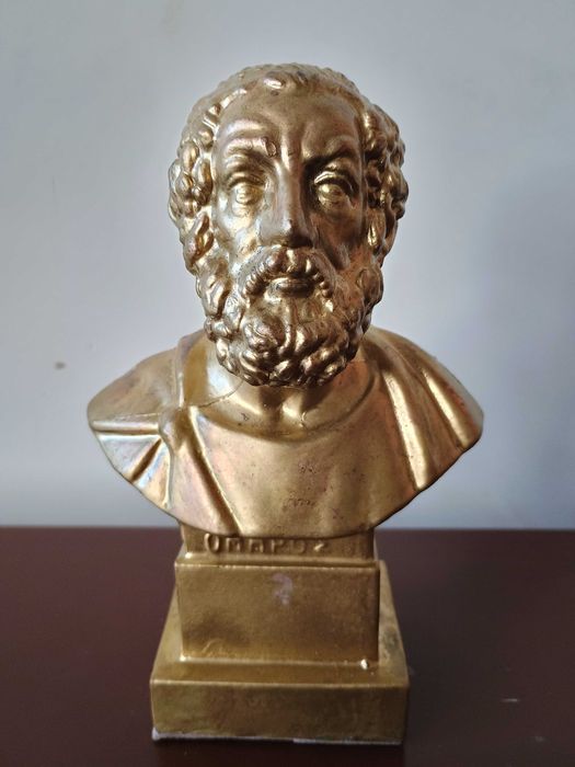 Метална скулптура, статуетка, бюст бронз мед на велик древногрък