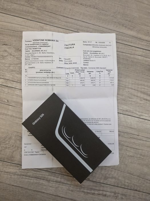 Samsung s26 5G  Black 256Gb NOU Sigilat Factură 2 ANI GARANȚIE