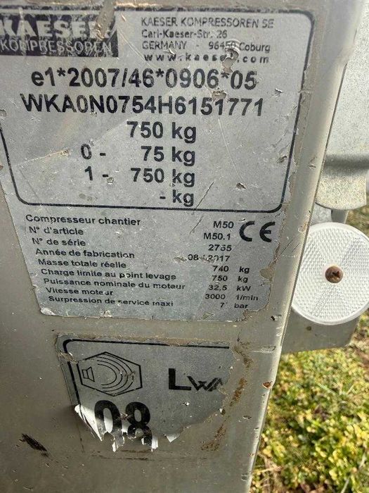 motocompresor kaese m50 si doosan 7/20