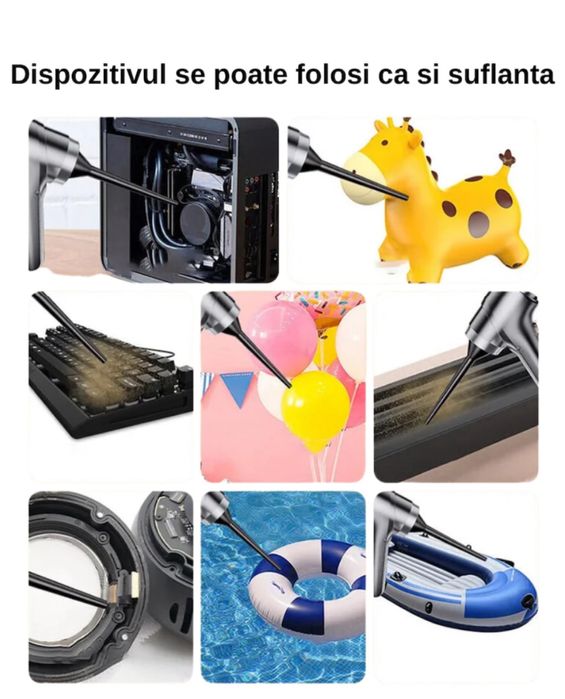 Aspirator auto puternic si mic, 3 in 1