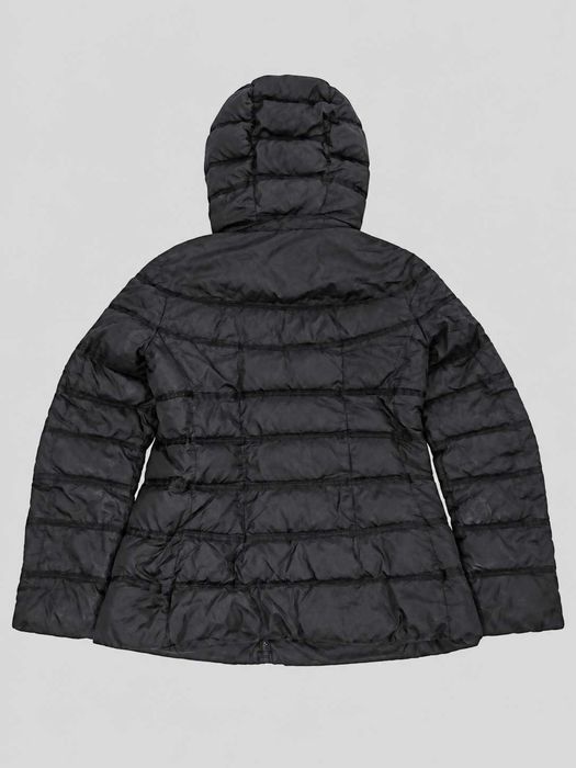 Geacă matlasată neagră Moncler cu glugă detașabilă, mărimea 3