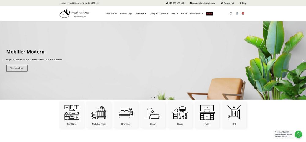 Vand magazin online de mobilier cu stocuri peste 8000 EUR