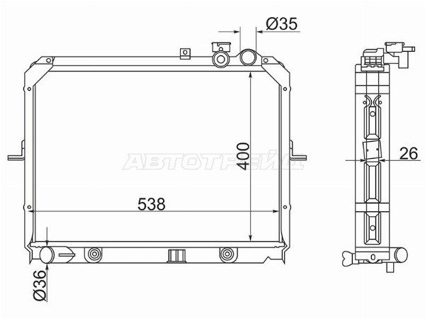 Радиатор Kia Bongo
