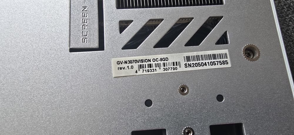 Placa video Nvidia Gigabyte Vision RTX 3070 OC 8Gb White impecabila Alba