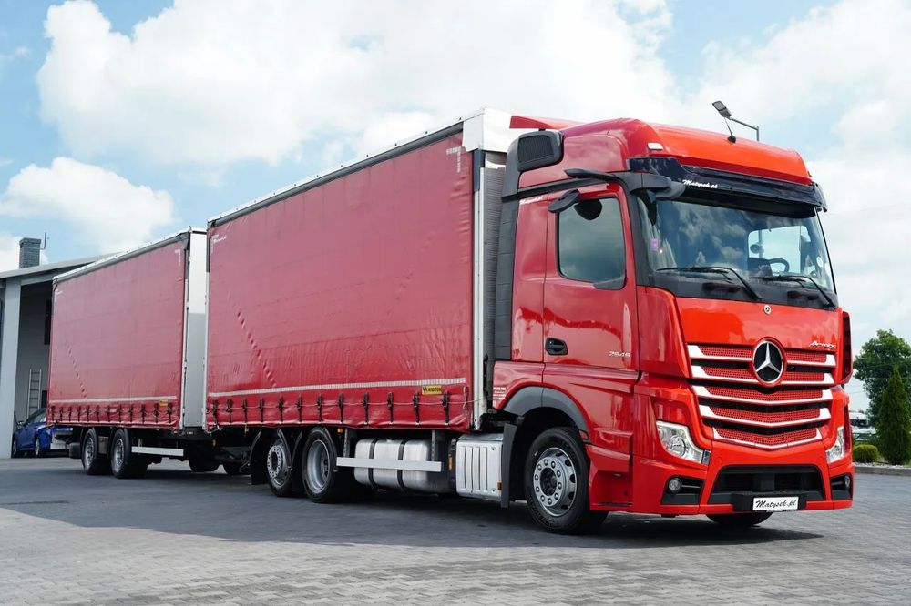 Mercedes-Benz ACTROS 2545 / TANDEM COMBINAT 120 M3 / TRANSIT / CORTINĂ - 7,4 M / BIG SPACE / WIELTON
