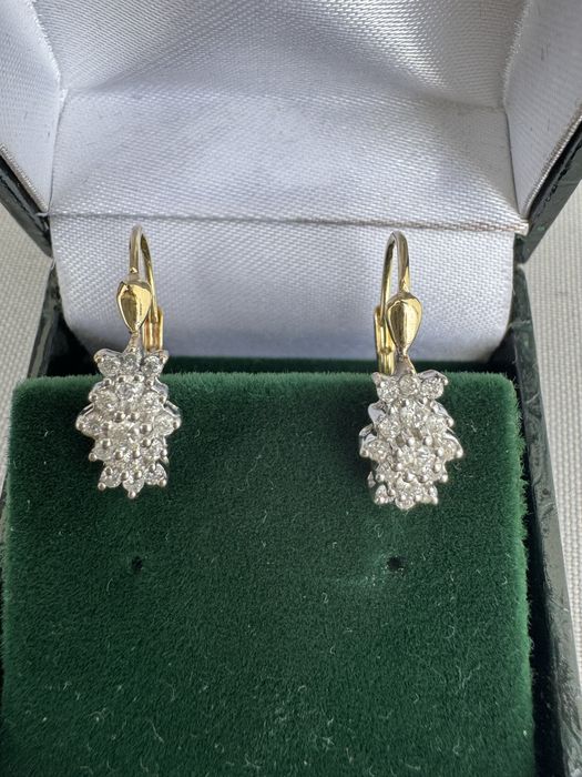 Cercei din aur 14 k si diamante