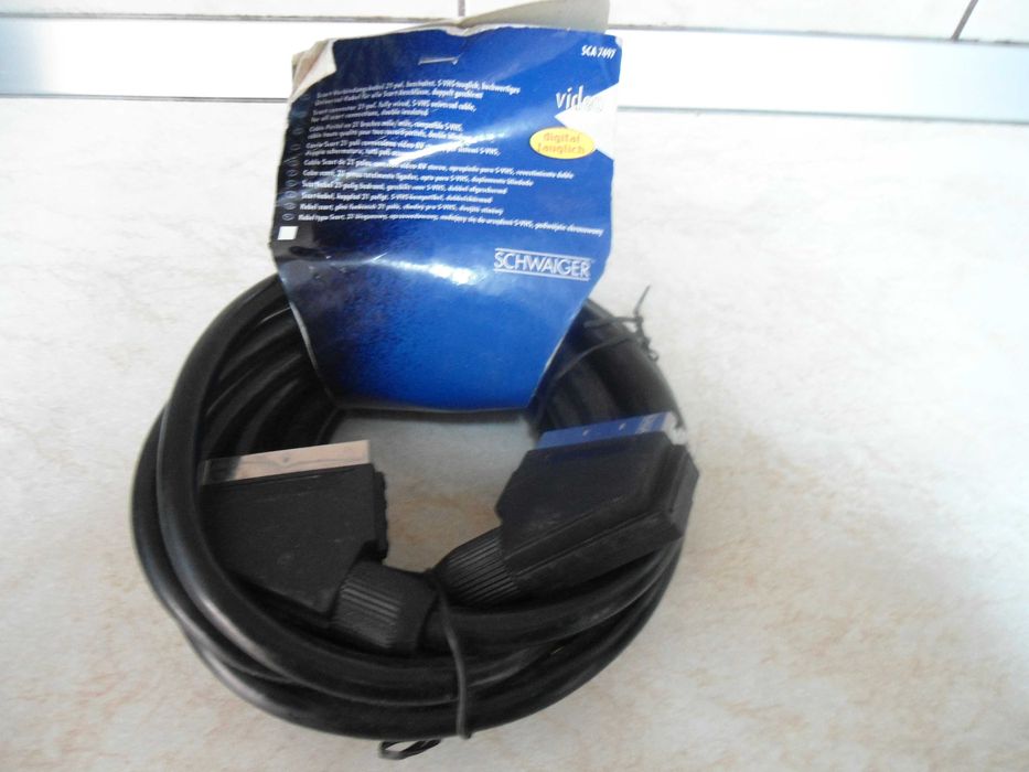 Cablu Scart 5 metri cu 21 pini compatibil S-VHS