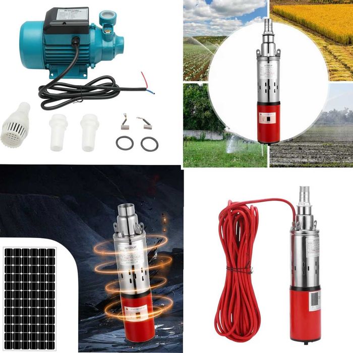 Pompa apa submersibila/suprafat  pentru panou solar 12v-24V legare la panourile fotovoltaice sau baterii irigatii alimentare apa iazuri