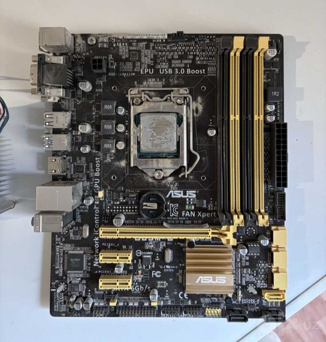 Материнская плата+камень core i3-4420 + кулер. сатаман арзан 500 мың