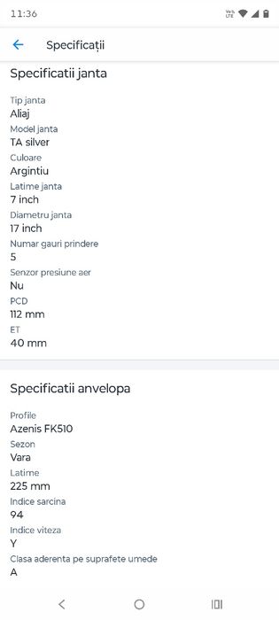 Jante aliaj Dezent pentru passat 7 , golf 8 etc. + Anvelope Falken Azenis FK510
