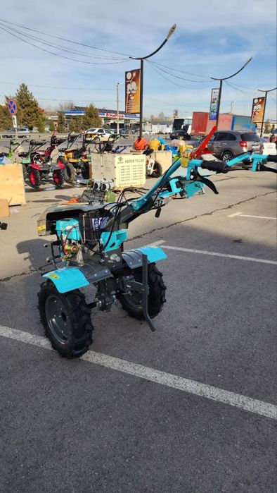 Motoblok 190F benzin | Temir kapot | Starterli