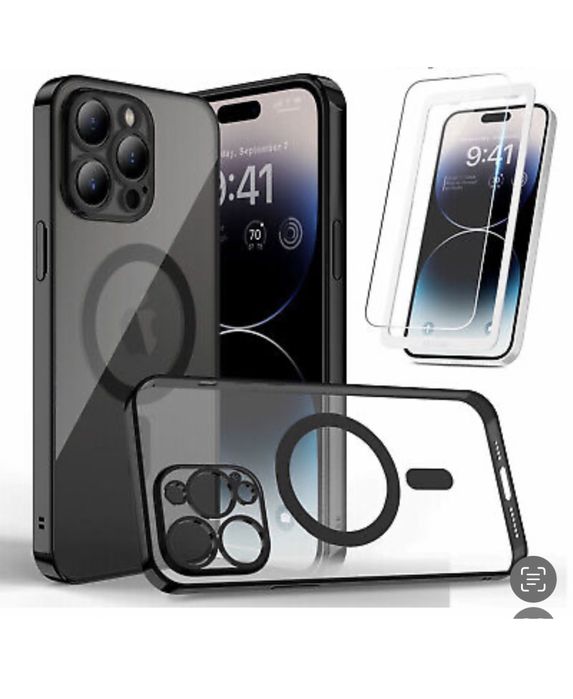 Husa Magsafe Lucioa si Folie Sticla Armour Iphone 12/13/14/PRO/PRO MAX
