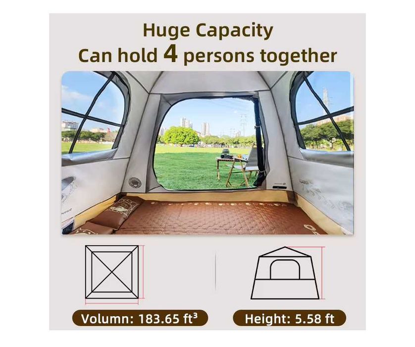 Надувной палатка-210х210х160 см Мест-3 чел. Доставка бесплатно