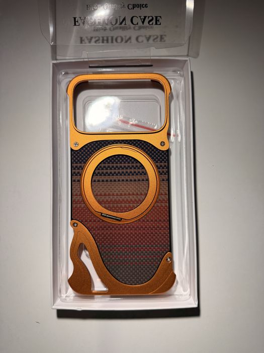 Husă iPhone 17 Pro Max Premium, cadru aluminiu, MagSafe, buton rotativ