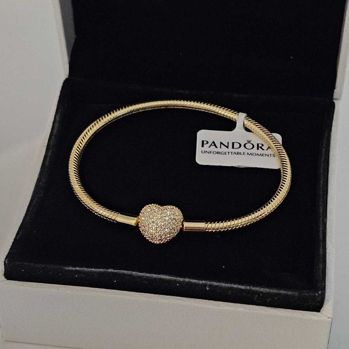 Brățară Pandora cu cristale - Aurie, nouă in cutie