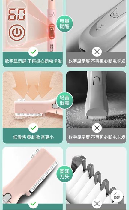 Chaqaloqlar, mayda tuklar va yo'l uchun mo'ljalangan kichik ustaraa