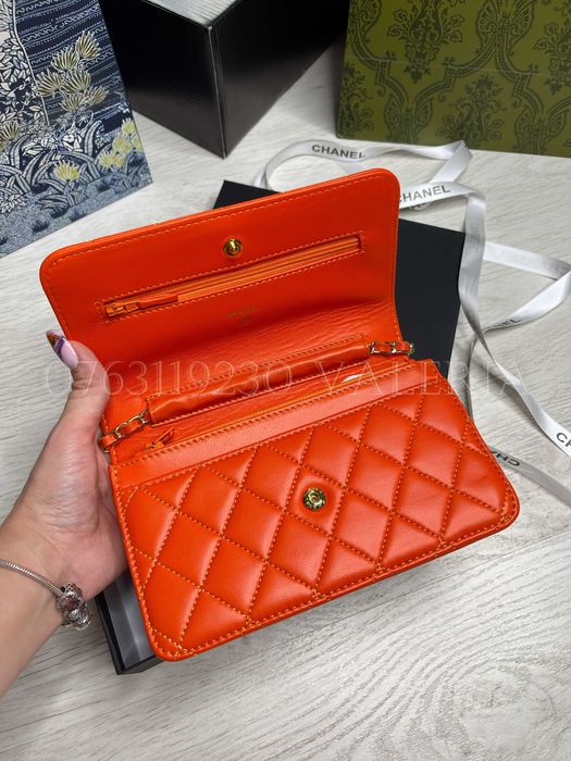 Geanta mica C4nel - Orange Piele