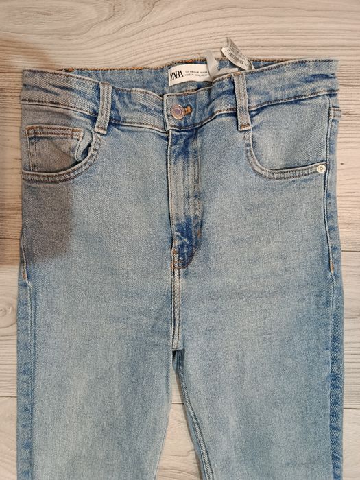 Blugi elastici skinny talie înaltă Zara denim mărimea L 40