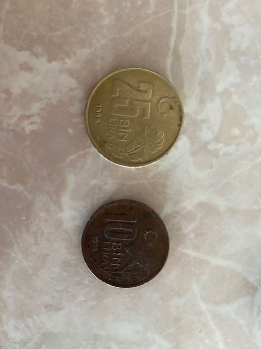10 bin lira 25 bin lira 1998