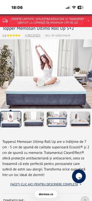 Topper Memosan Ultimo Roll Up 5+2  Dormeo