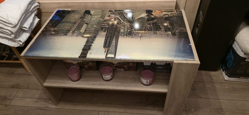 Masa cafea cu blat sticla