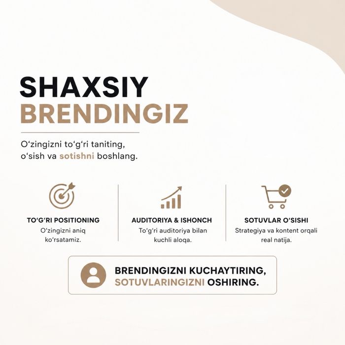 Shaxsiy Brend SMM Mobilograf Hizmati
