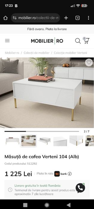 Măsuță de cafea cașmir