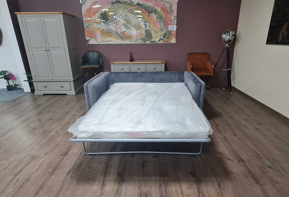 Сив диван от плат тройка с функция сън