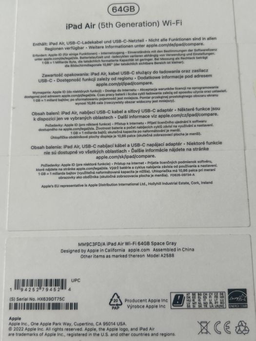 Tableta iPad Air (5th generation) M1 , Gen 5 a