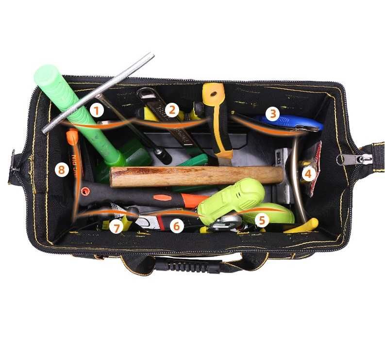 Работна чанта органайзер за инструменти, твърдо дъно