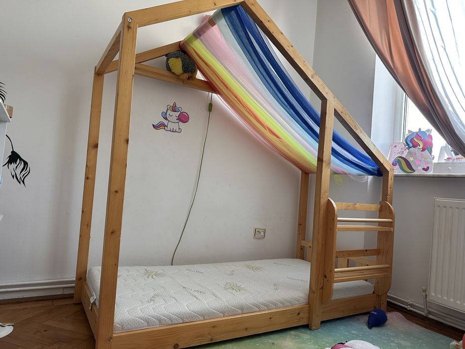 Pat copii Montessori tip casuta( casa pat)