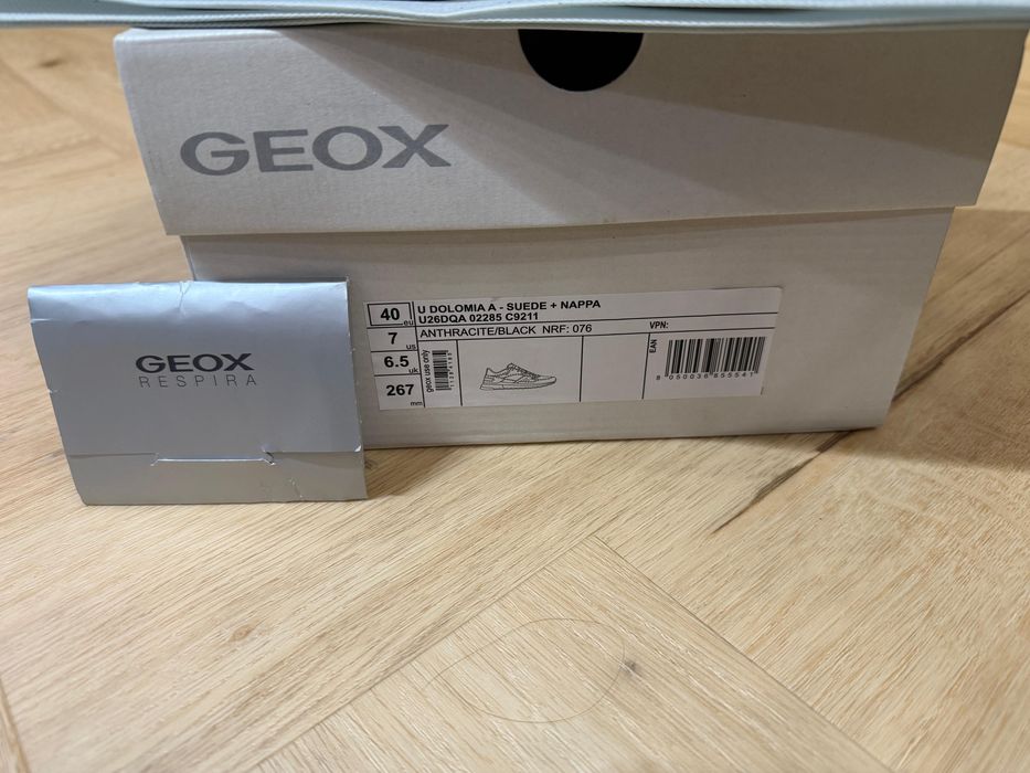 Pantofi Geox U Dolomia A – mărimea 40, culoare Anthracite/Black, în stare foarte bună