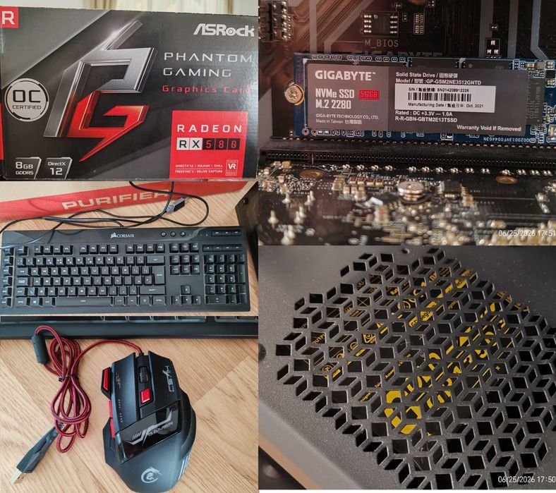 PC Complet Ryzen 2700x 16gb ddr4 Rx580 Phantom NVMe Ultra Corsair ARGB