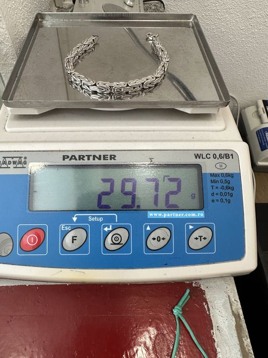 Brățara aur alb 18 k Noua model bizantin