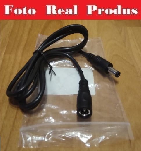 Cablu prelungire alimentare 1 metru, cu mufe mama - tata 2,1mm