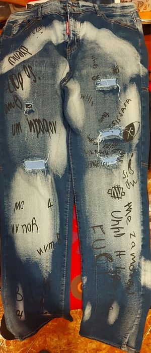 Blugi Dsquared2 Jeans 32M(48) Graffiti Painted nu amiri offwhite lv dg