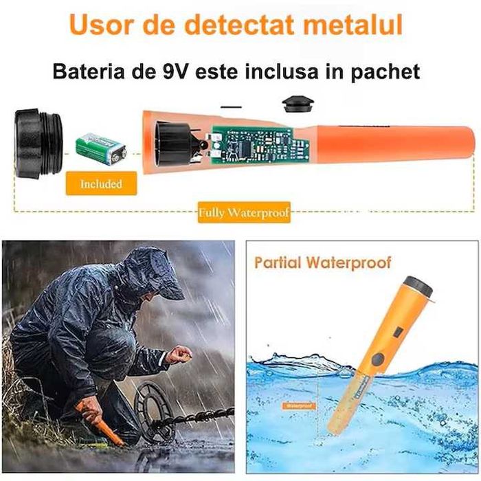 Detector metal aur, argint ,fier, cabluri, chei, tevi. Nou